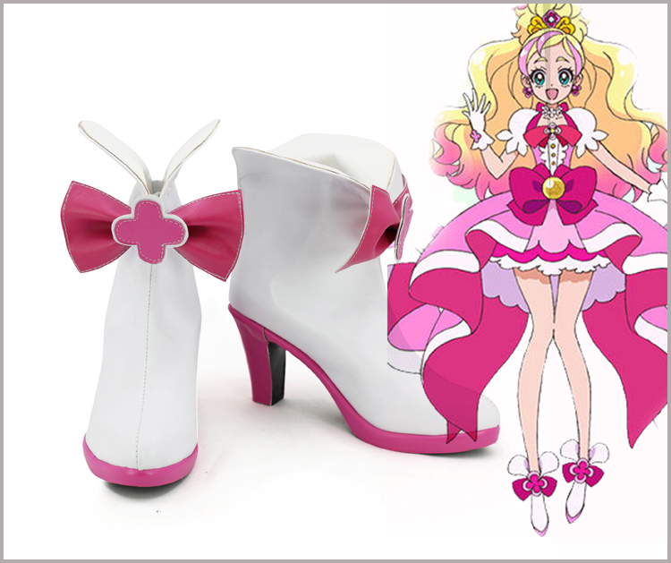 コスプレ靴ブーツ Go！プリンセスプリキュア！ 春野遥 キュアフローラ/Cure Floraコスプレ靴 サイズ豊富豪華/華麗/高品質/ サイズオーダー        